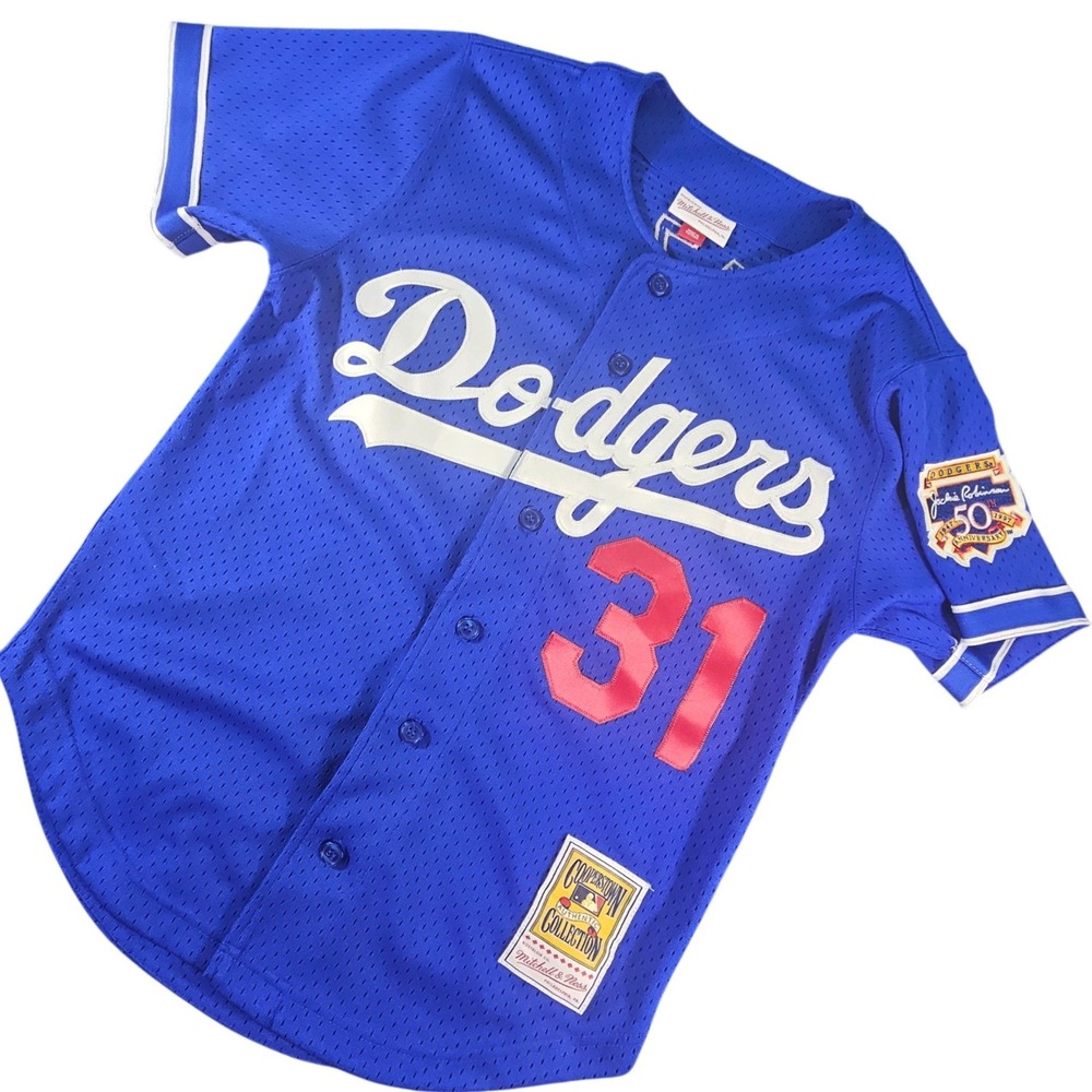 Mitchell & Ness Mike Piazza LA Dodgers Jersey 1997 Jackie Robinson Patch Size 36